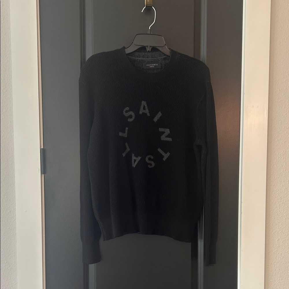 All Saints Black Crewneck Sweater